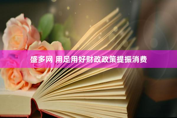 盛多网 用足用好财政政策提振消费