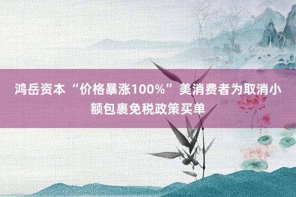 鸿岳资本 “价格暴涨100%” 美消费者为取消小额包裹免税政策买单