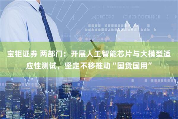 宝钜证券 两部门：开展人工智能芯片与大模型适应性测试，坚定不移推动“国货国用”
